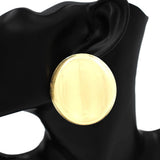 Oversized Polished Round Disc Statement Earrings